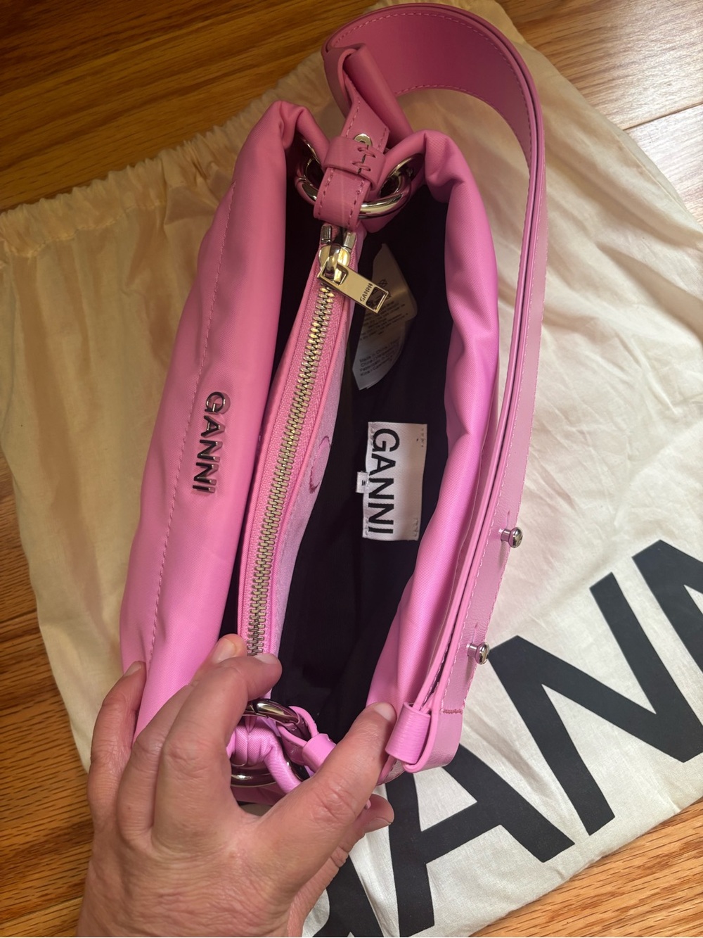 Ganni Bubblegum Pink Shoulder Bag - Picture 5 of 5
